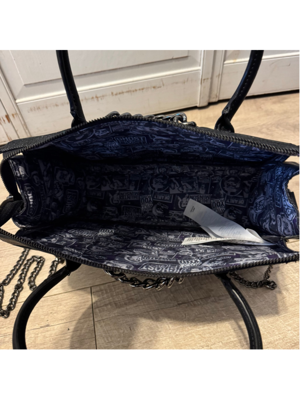 Disney Parks Loungefly Haunted Mansion Foolish Mortal Satchel Crossbody Bag - Picture 9 of 13